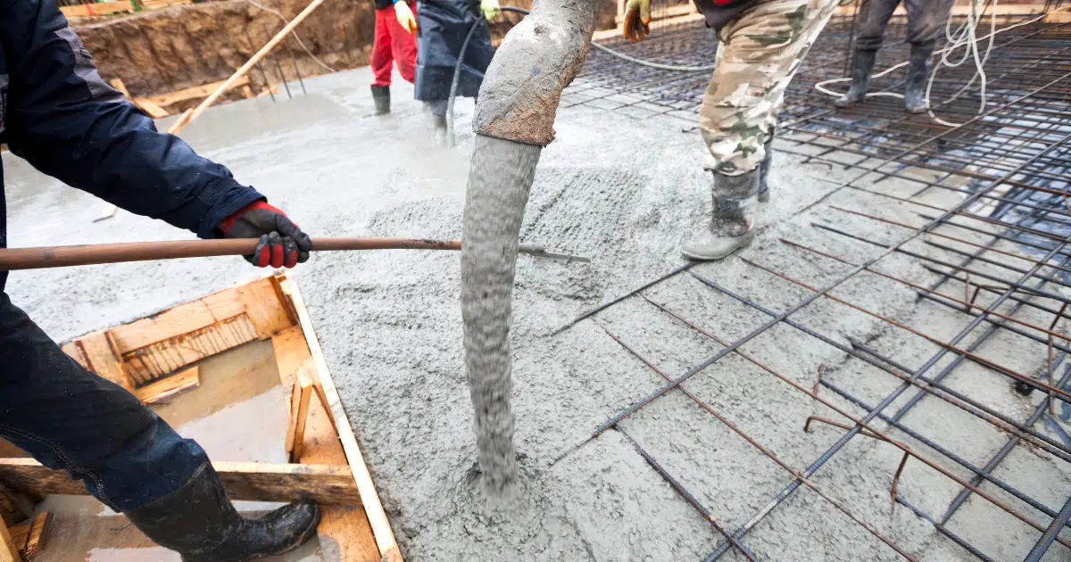 processo inicial de concretagem em obra para evitar delaminação em pisos de concreto