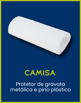 Camisa Coplas - Protetor de gravata metálica e pino plástico